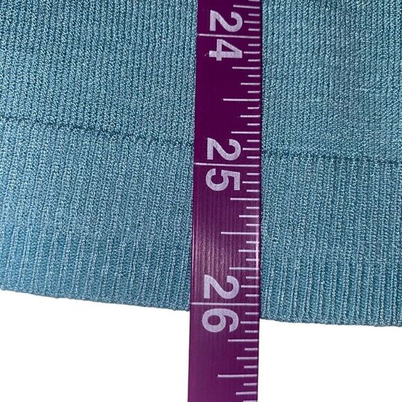 Loft Double v-Neck Cap Sleeves Seafoam Green Top‎ Size Large - Picture 13 of 13